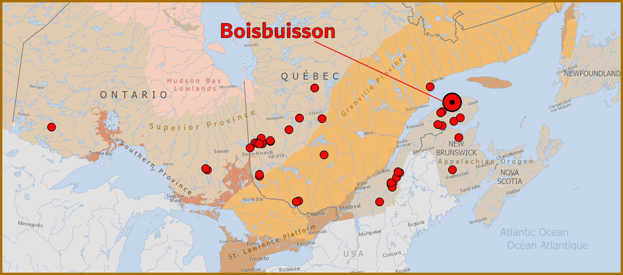 Map showing Project Boisbuisson