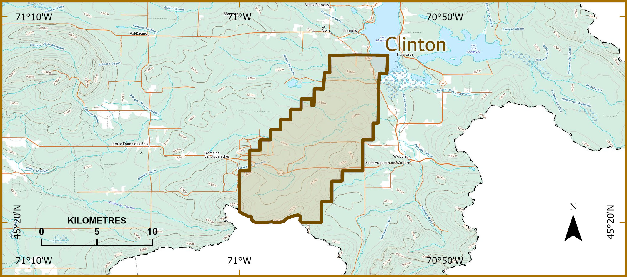 Detailed Map showing Project Clinton