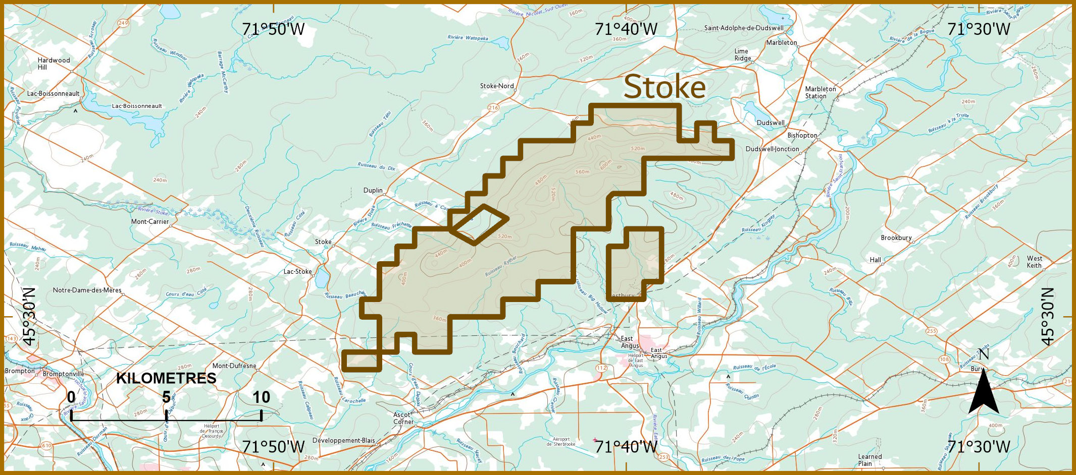 Detailed Map showing Project Stoke