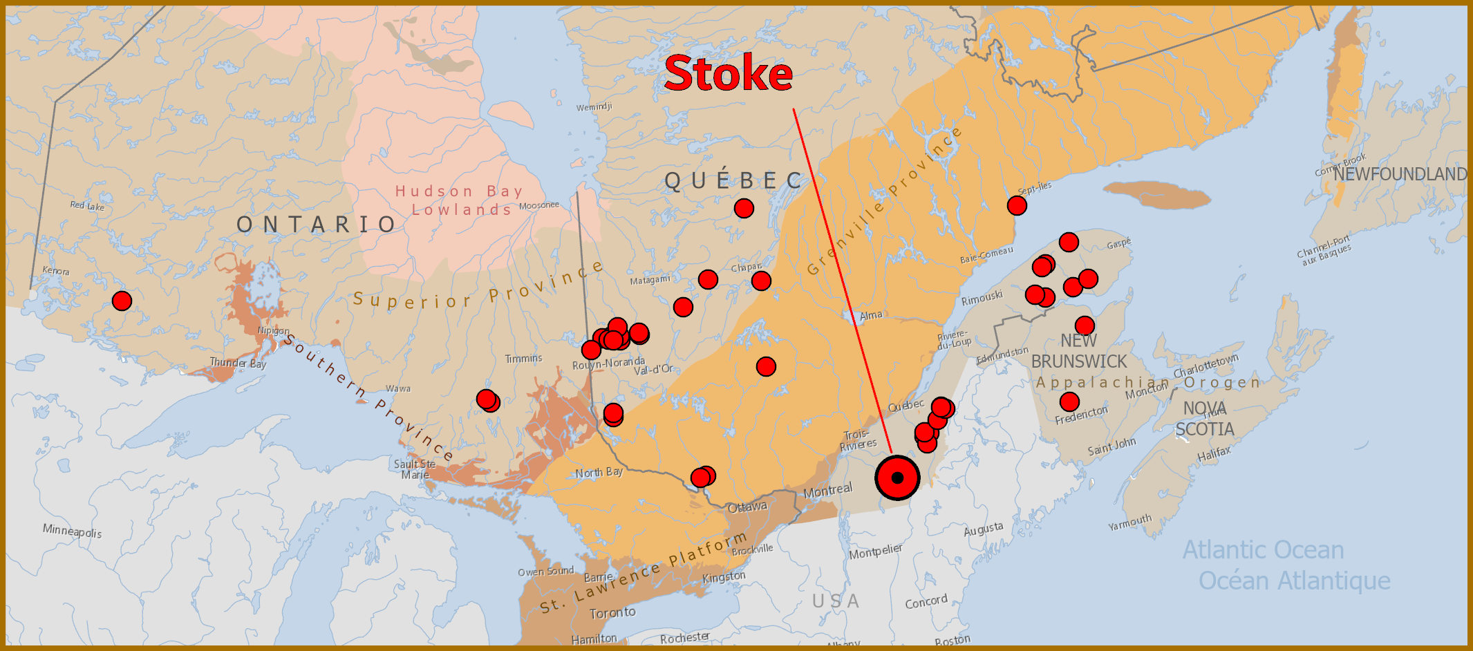Map showing Project Stoke