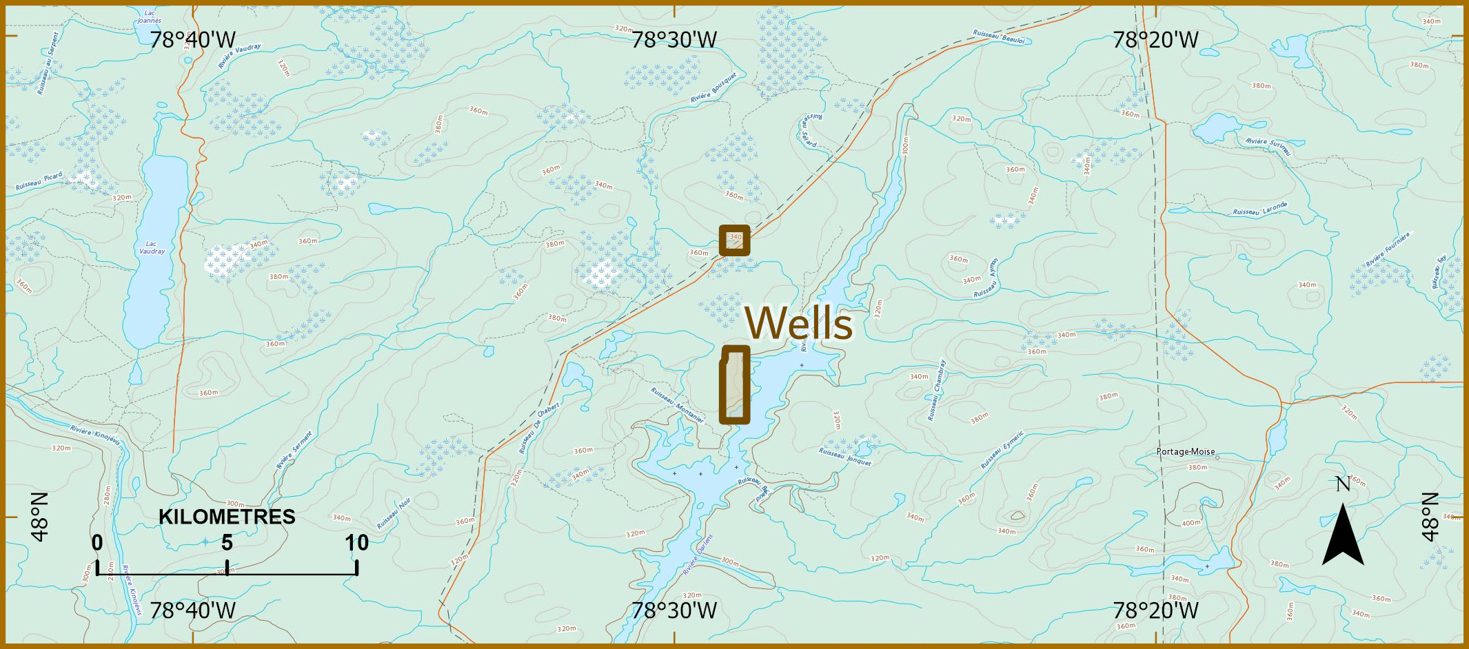 Detailed Map showing Project Wells